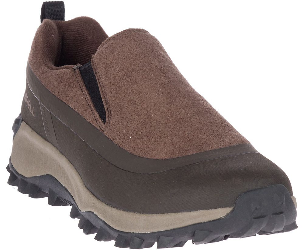 Kozaki Merrell Męskie Brązowe - Thermo Snowdrift Moc Shell Waterproof - 516402-URL